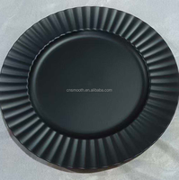 Assiettes de service en plastique noir, écologiques, nouveau design, pour la décoration de table de mariage