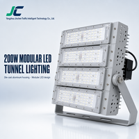 Lumière de tunnel LED modulaire Starlight Series 200W, en aluminium moulé sous pression, 4 unités LED modulaires, support en U réglable