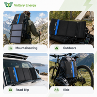 Panneau solaire pliable Voltary Energy Portable 21W pour le camping en plein air, banque d'alimentation mobile, charge USB, efficacité photovoltaïque de 24%, noir