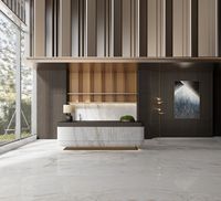 Marmer Arabescato Venato Premium Berkilau Tinggi Warna Putih, Slab Besar untuk Pulau Dapur, Backsplash, Interior Hotel Mewah
