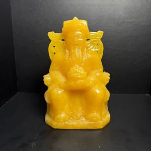 جودة عالية منحوتة يدويا الشفاء الطبيعي الكريستال الأصفر الكالسيت إله الثروة لديكور المنزل - Product Image 4