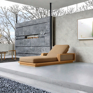 Tumbona moderna de lujo impermeable <span class=keywords><strong>para</strong></span> jardín al aire libre tumbona de madera de teca maciza <span class=keywords><strong>para</strong></span> patio piscina - Product Image 3