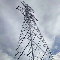 Pylône de transmission en treillis d'acier de type suspension, standardisé 110kV-220kV, pour environnements difficiles, projets électriques, ISO/CE