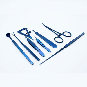 Ensemble d'instruments pour la blépharoplastie et la chirurgie des paupières, 13 pièces, en acier, manuel, par KAHLU ORTHOPEDIC - Product Image 1