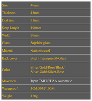 Nouveau produit, personnalisation, quantité minimale de commande, vente chaude, mouvement japonais NH35 Miyota 8215, montre pour homme
