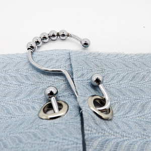 Bộ 12 phòng tắm vòi hoa sen que rèm cửa chống gỉ thép không gỉ hai mặt kim loại que vòi hoa sen rèm móc Nhẫn - Product Image 5