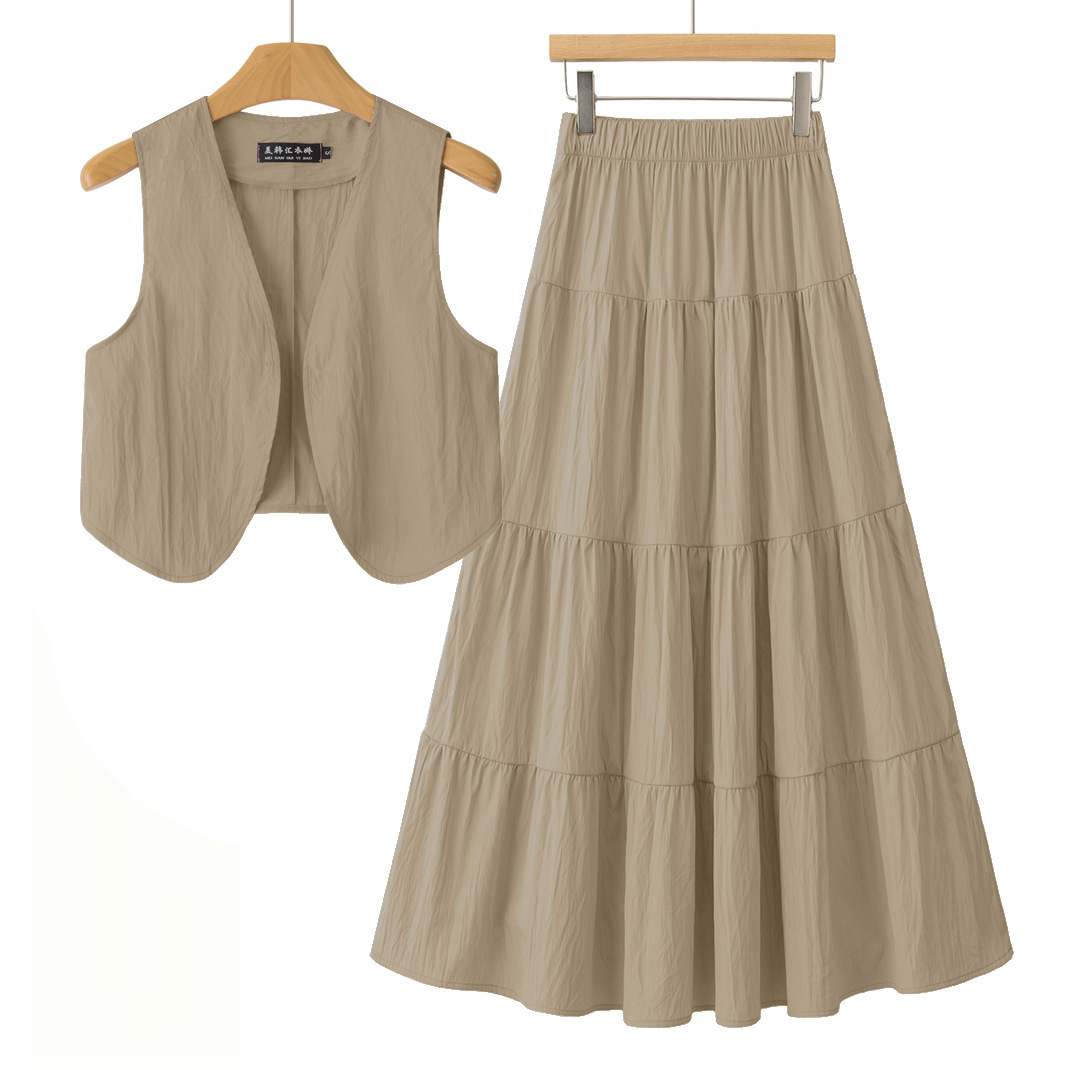 New Summer Women's Two-Piece Set Fashion Printed Mid-Rise Sexy Strappy Flared Skirt Outfit · image 5