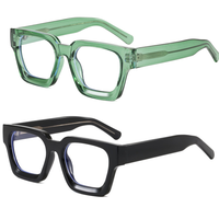 Monture de lunettes Tortoise Spectacle, large et épaisse, bloquant la lumière bleue, unisexe, verres PC anti-lumière bleue