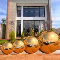 Ballons de miroir flottants d'or gonflable de décoration de boules de miroir pour des événements de noce