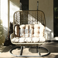 Chaise à double bascule en fer, mobilier d'extérieur de jardin, magnifique design, fauteuil suspendu en rotin, livraison gratuite
