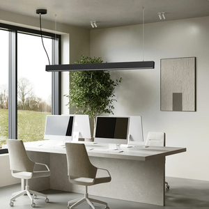 Modern Linear Pendant <b>Light</b> Aluminum White Black Rectangle White LED 36W Office Building Indoor Lighting - Product Image 5
