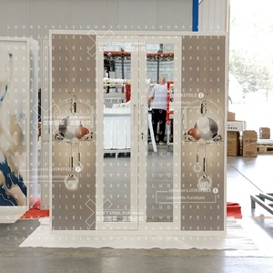 Đồ nội thất tủ <span class=keywords><strong>KD</strong></span> <span class=keywords><strong>Locker</strong></span> Nhà cung cấp bốn lưu trữ tủ quần áo phòng ngủ vải tủ thiết kế in thép Gương tủ kim loại 4 cửa - Product Image 5