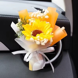 Dry <b>Flower</b> Car Fragrance Diffuser Mini Sunflower Interior Decoration Plastic Artificial <b>Flower</b> Bouquet Glossy Car Vent - Product Image 6