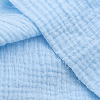 Tissu en mousseline froissée 2 couches 100 % coton BCI 120 g/m² tissé en gros pour pyjamas de bébé