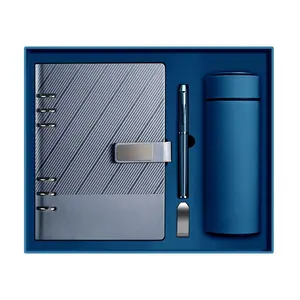 Рекламный A5 классический кожаный деловой PU дневник на заказ офисный набор из ПУ кожи блокнот и ручки