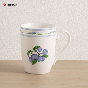 Fabricante chino de cerámica, juego de vajilla de porcelana de cerámica con diseño de uva morada, 16/18 piezas, elegante, estilo nórdico, con calcomanía personalizada, muestra OEM. - Product Image 3