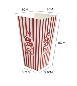 Seau à Popcorn Personnalisé en Papier Enduit PLA Rayé ou Uni, Petites et Grandes Tailles, pour Snacks de Cinéma, Boîte à Popcorn - Product Image 5