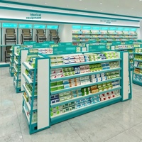 Étagère de pharmacie Hongbai murale double face en acier, mobile, amovible et détachable, pour présentation de médicaments