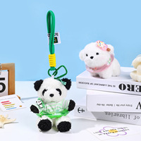Porte-clés mignon en gros petite loutre de mer Panda anneau de natation porte-clés en peluche sacs pour femmes accessoire et pendentif breloque de sac