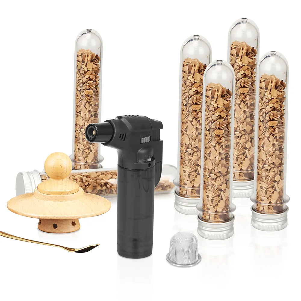 Whisky Smoker Infuser Kit Cocktail Smoker Kit für Getränke Old Fashioned Smoker Kit mit 6 Holzspänen mit verschiedenen Geschmacks richtungen