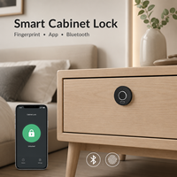 Vente directe usine – Armoire à tiroirs intégrée avec lecteur d'empreintes digitales, meuble de rangement double porte pour bureau, chevet ou chaussures, compatible serrure intelligente et Cloud