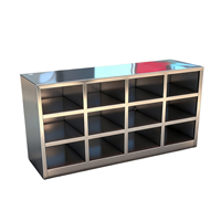 Armoire à chaussures robuste en acier inoxydable, surface polie et lisse, casier à chaussures pour salle blanche avec clés