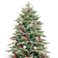 Décorations de Noël pour la maison, arbre de Noël personnalisé debout de 5 pieds, 6 pieds, 7 pieds, 8 pieds, en PE, PVC, mélange de cônes de pin, fruits rouges