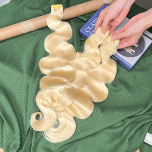 ผมต่อแบบ Double Drawn สีบลอนด์ 613 แบบ Body Wave แท้ 100% ผมบราซิลแบบไม่ผ่านกระบวนการ 613 ผมมนุษย์แท้ - Product Image 4