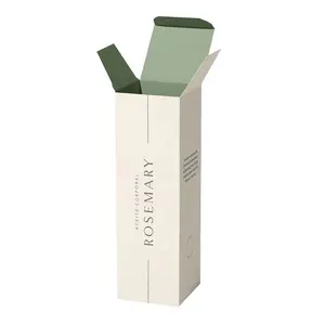 Kotak Hadiah Perawatan Kulit Kosmetik Kardus Putih untuk Kemasan Minyak Esensial Parfum dengan Logo