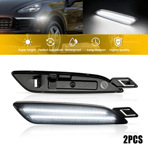 ชุดไฟเลี้ยวข้างกันชนแบบ LED สีขาวรมดำ Auxito สำหรับ Porsche Cayenne ปี 2015-2018 - Product Image 1