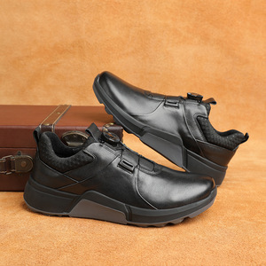 Chaussures habillées en cuir noir à bout rond avec boucle, Oxford rembourrées pour homme, idéales pour le bureau et les occasions formelles en hiver - Product Image 3