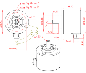 Agv & Robot Doanh động cơ servo bộ mã hóa từ tính 21-bit độ phân giải 5-30V IP56 Tamagawa/modbus-rtu giao thức <span class=keywords><strong>ROTARY</strong></span> <span class=keywords><strong>Encoder</strong></span> - Product Image 4