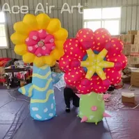 Décoration florale gonflable géante personnalisée, fleur gonflable colorée pour fête, événement et affichage publicitaire