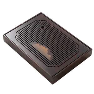 Grand plateau à thé pour le stockage de l'eau, petit plateau à thé de style chinois avec drainage, table à thé à grande capacité, grande capacité pour le bureau - Product Image 4