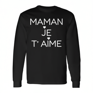 T-shirt à manches longues Maman Je T'aime French Love Heart - Product Image 2