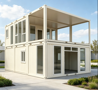 Maison conteneur préfabriquée à deux étages en kit, à panneaux sandwich, avec une pièce individuelle standard, pour logement à louer rapide