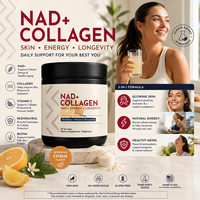 Poudre de collagène NAD+ en gros OEM/ODM pour la peau, l'énergie, l'immunité et la longévité, saveur limonade 500mg