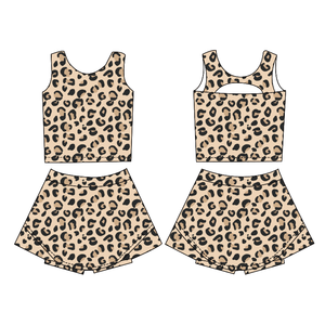 Ensemble de <span class=keywords><strong>tennis</strong></span> pour enfants, imprimé léopard, 2 pièces, confortable pour l'été, <span class=keywords><strong>tenue</strong></span> de yoga pour enfants - Product Image 1