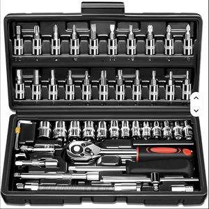 Juego de Llaves de Trinquete de 46 Piezas con Punta de 1/4 de Pulgada, Juego de Herramientas Manuales con Estuche, para Reparación de Automóviles y Jardinería, SCK-46 D - Product Image 3