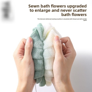 Moderna Toalla de Baño de Doble Capa con Diseño Floral de Encaje, Función de Burbujas en la Espalda, Herramienta de Frotamiento de Doble Capa, Material de Poliuretano - Product Image 2