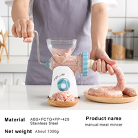 Presse à viande, oignon et ail manuelle en plastique ABS écologique portable avec lames en acier inoxydable