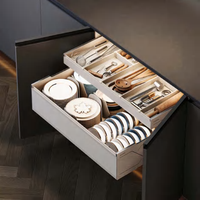 Égouttoir à vaisselle moderne et haut avec porte-assiettes, multifonctionnel et écologique, pour l'organisation des armoires de cuisine (bols et assiettes)