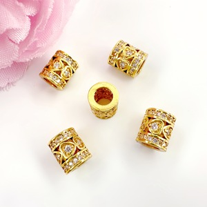<b>Copper</b> Plated Gold Plated Zircon Spacer Beads Mixed Shapes DIY Jewelry Accessories For <b>Bracelets</b> Necklaces Wholesale - Product Image 2