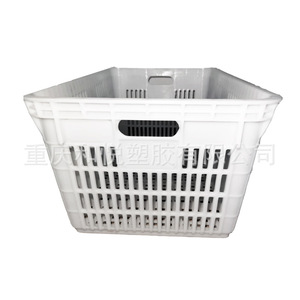 White Plastic Fruit Vegetable <b>Basket</b> 540x380x275mm <b>Stackable</b> Turnover Box PP Injection Molding Chongqing Origin - Product Image 1