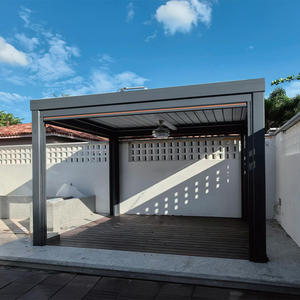 מותאם אישית מותאם אישית פרגולה חיצוני ממונע עמיד למים אלומיניום גג גן בוער גן פרגולה ביוקלימי - Product Image 6