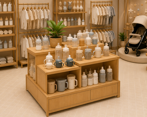 Diseño de Interiores de Lujo para Tienda de Bebés Estilo Wabi Sabi, Proyecto Integral de Diseño de Tienda Minorista Minimalista Nórdica con Madera de Roble y Microcemento - Product Image 4