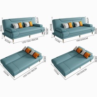 Sofá Cama Plegable de Cuero Sintético Antiarañazos para Gatos, de Doble Propósito para Sala de Estar, Apartamento o Familia Pequeña, Estilo Simple y Moderno