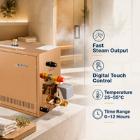 Harga Grosir Generator Uap Stainless Steel Emas Modern untuk Ruang Uap Basah dan Sauna dengan Daya 3KW-18KW