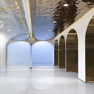 Panneau architectural en acier inoxydable EX429 à effet d'ondulation d'eau, décoration 3D pour plafond de hall d'appartement, centres commerciaux et projets hôteliers - Product Image 4