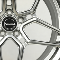 Jantes forgées en alliage concave chromé argenté SRD 18 19 20 21 22 pouces 5X114.3 5X112 5X120 pour voitures de course Mustang Civic BMW Audi